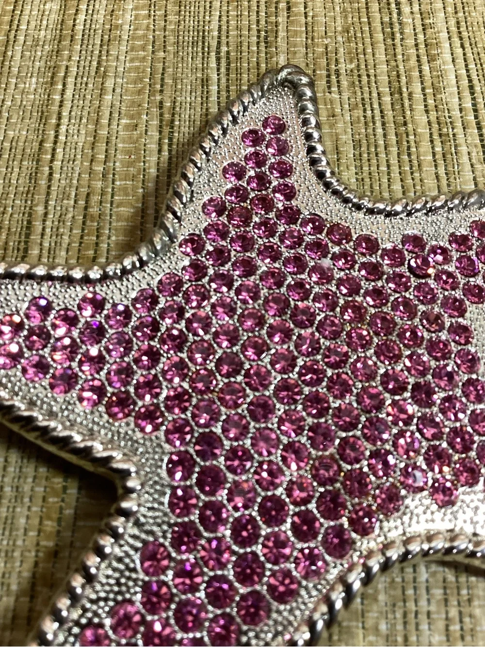 Pink Rhinestone Starfish Belt Buckle